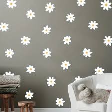 Daisy Wall Decal Flower Vinyl Wall Decals Floral Decals Peel and Stick Daisy Stickers for Kids Nursery Wall Art Bedroom