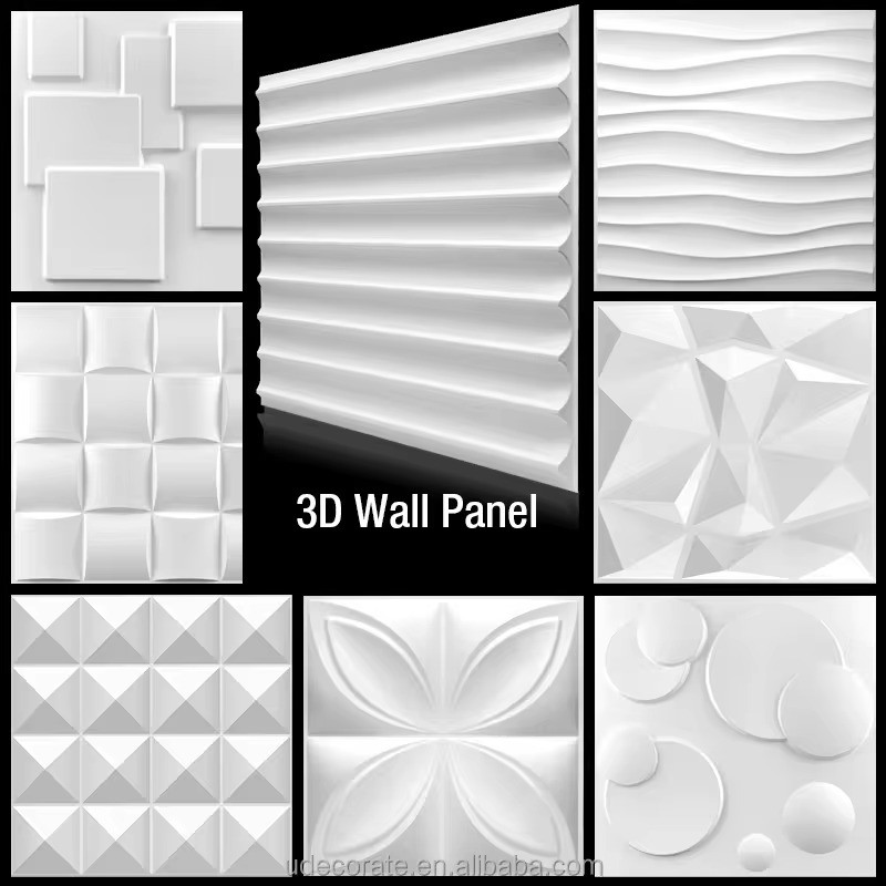 Hot selling Modern art 3D wall panels decorative thermoforming plastic 3d pvc tile wallpaper for home decoration