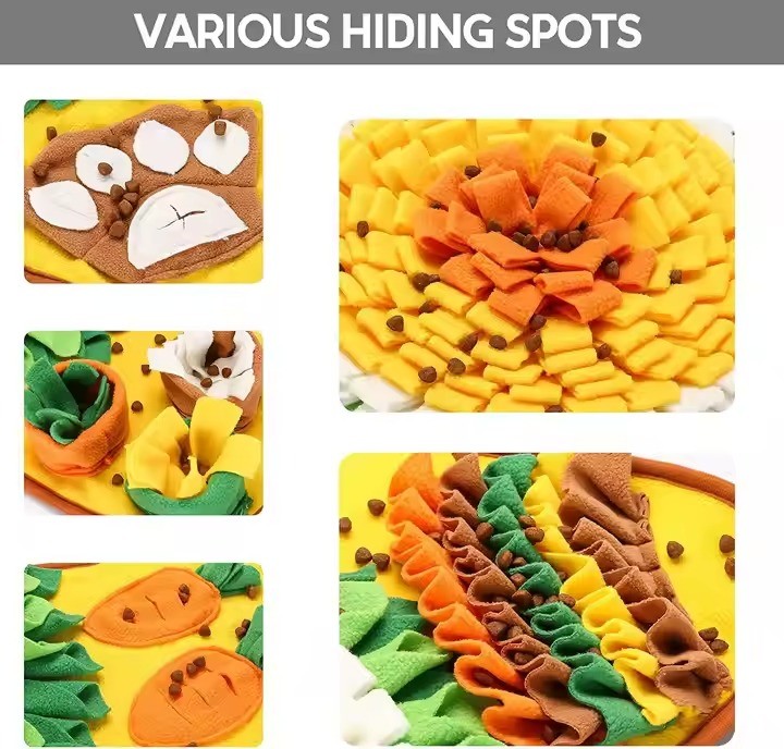 Pet snuffle Mat Dog slow feeder Sniffing training mat anti slip interactive toy durable washable Factory Wholesale