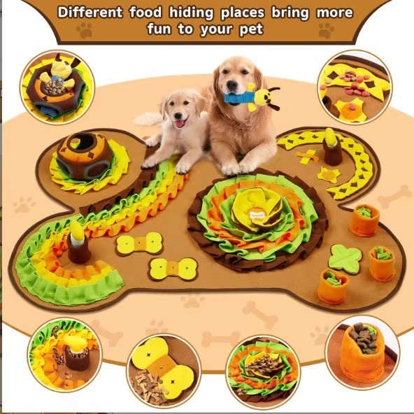 New Arrival Smell Training Sniffing Pad Durable Dogs Sniffing Mat And Pet Feeding Puzzle Snuffle Pad With Customized Logo